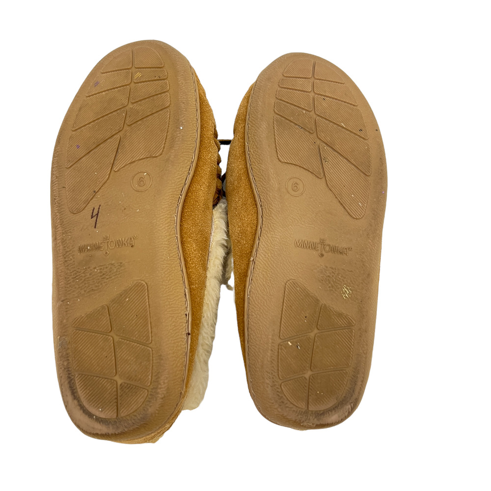 Minnetonka women's shearling suede moccasin loafer size 6 - Picture 7 of 7
